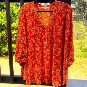 Rose & Olive pin tuck plus size blouse